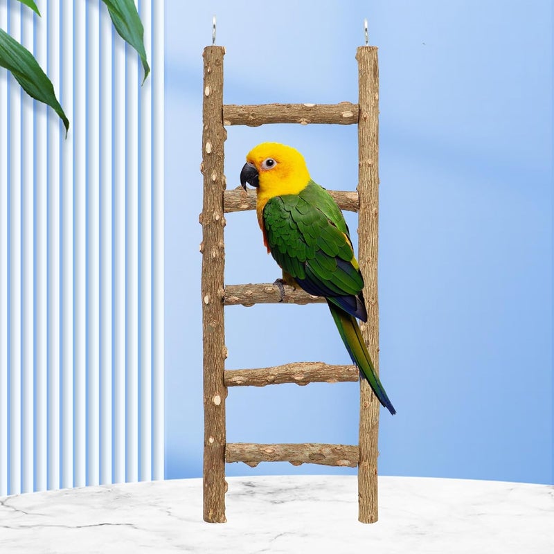 Neeenn Natural Pepper Wood Parrot Ladder - Bird Climbing & Chewing Toy, Cage Accessory for Parrots, Parakeets, Cockatiels - Image 2